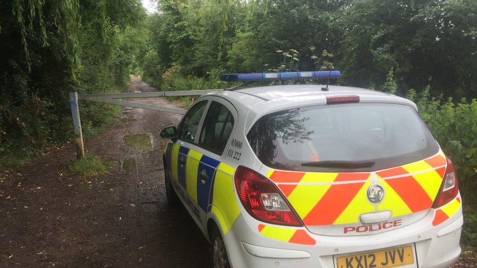 Police car at incident scene