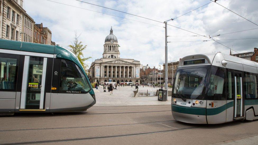 Trams in Nottingham