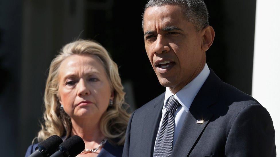 Hillary Clinton and Barack Obama