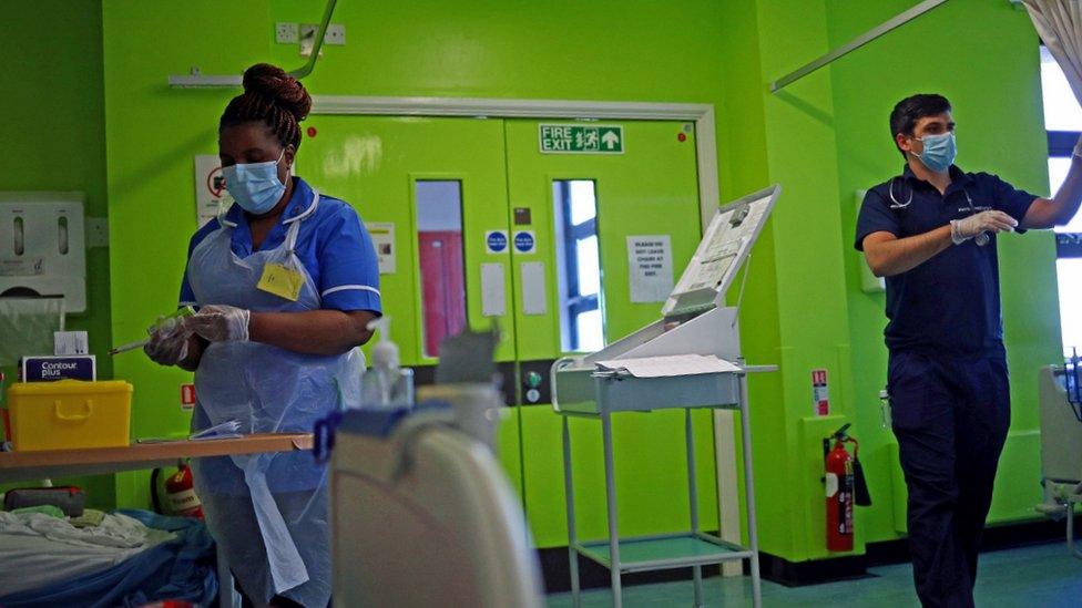 NHS staff in ward