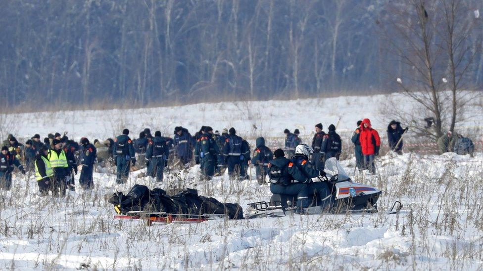 Emergency teams at crash site, 12 Feb 18