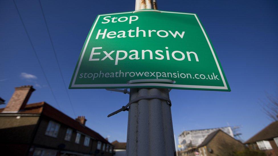 A Stop Heathrow Expansion sign