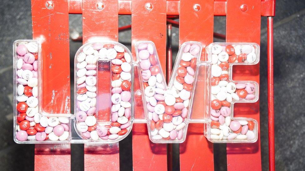 Love celebrated in Times Square, New York, on 14 February, 2016