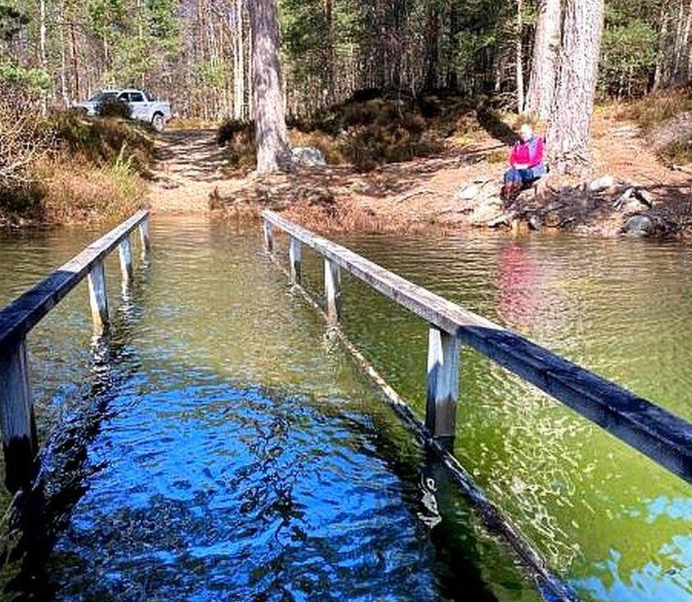 Loch Vaa floods the jetty