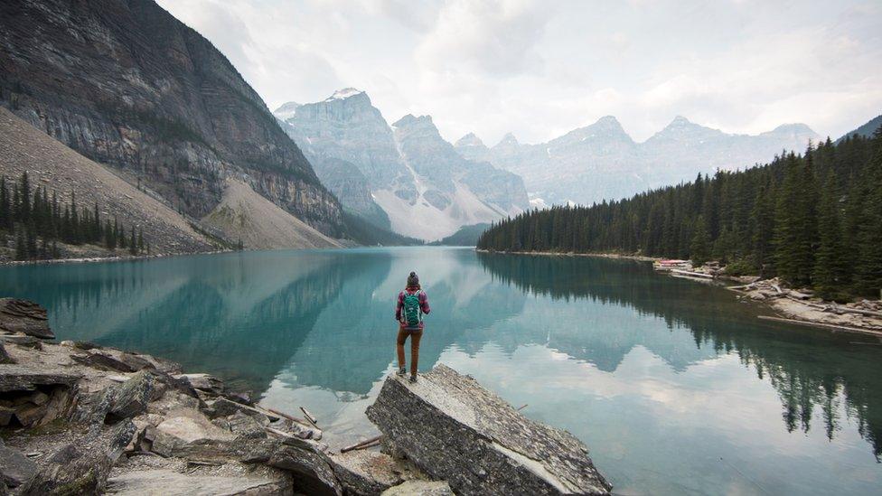 Moraine Lake in Alberta, Canada.