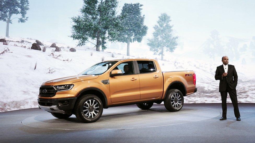 Raj Nair, Ford Motor Company Executive Vice President and President of North America, introduces the 2019 Ford Ranger midsize truck at its debut at the 2018 North American International Auto Show January 14, 2018 in Detroit, Michigan. More than 5,100 journalists from 61 countries attend the NAIAS each year. The show opens to the public January 20th and ends January 28th.