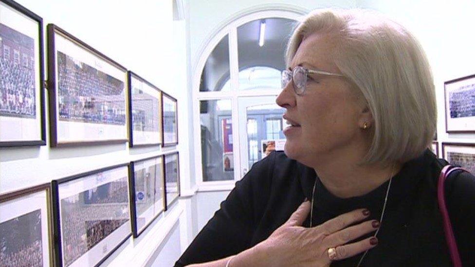 Gwen Parry Jones in a school corridor