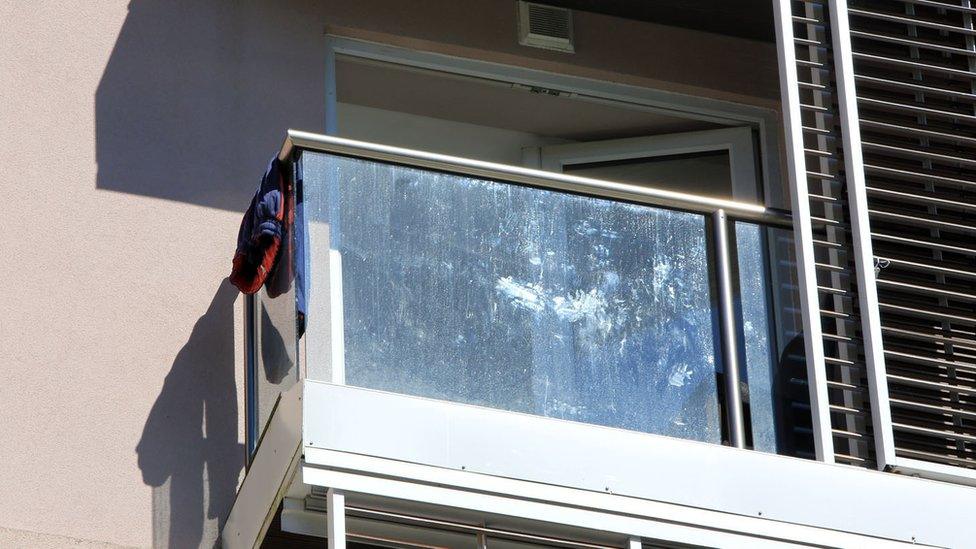 The pair had been on the balcony