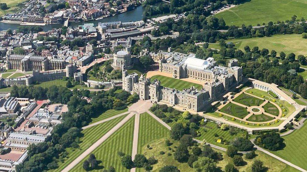 Aerial view of Windsor Castle