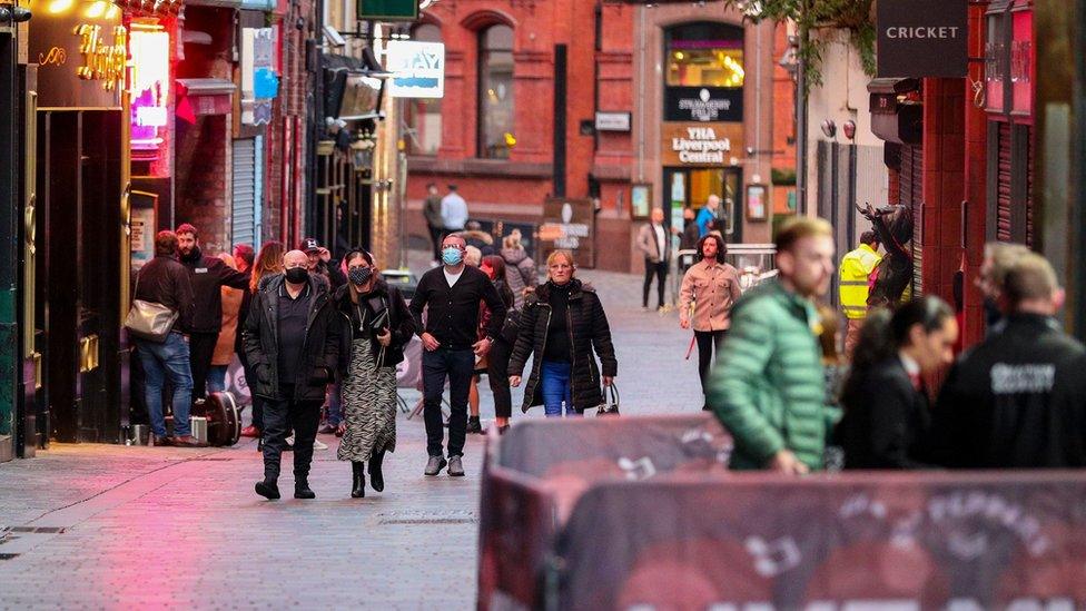 People enjoying drinks in Liverpool