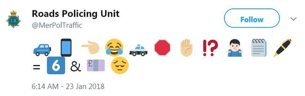 Emojis tell the offender's story on the Merseyside Police Twitter feed