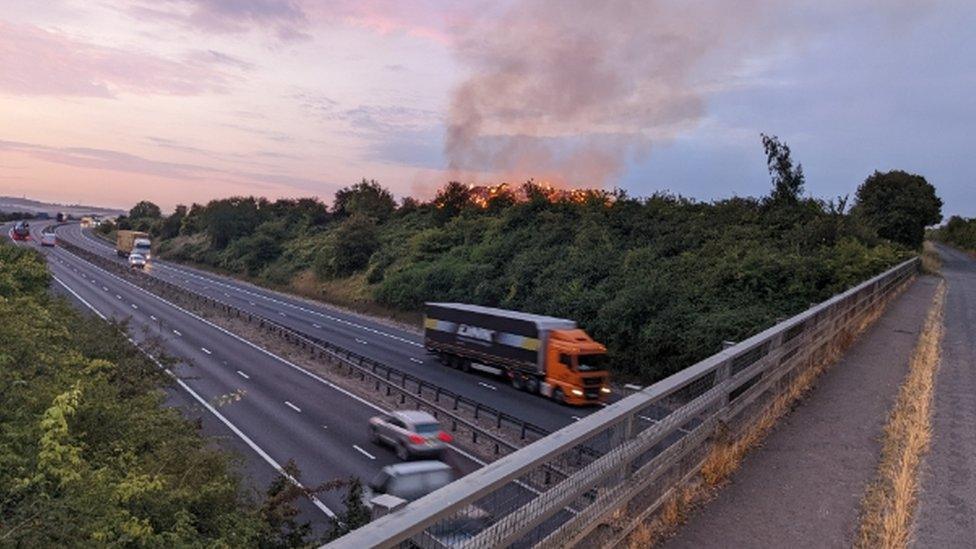 Haystack fire at Ickleton