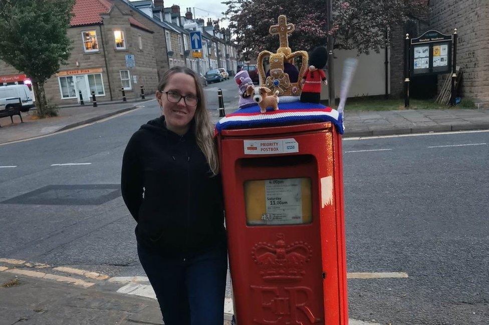 Katie Newbold with her Jubilee topper in Mansfield Woodhouse