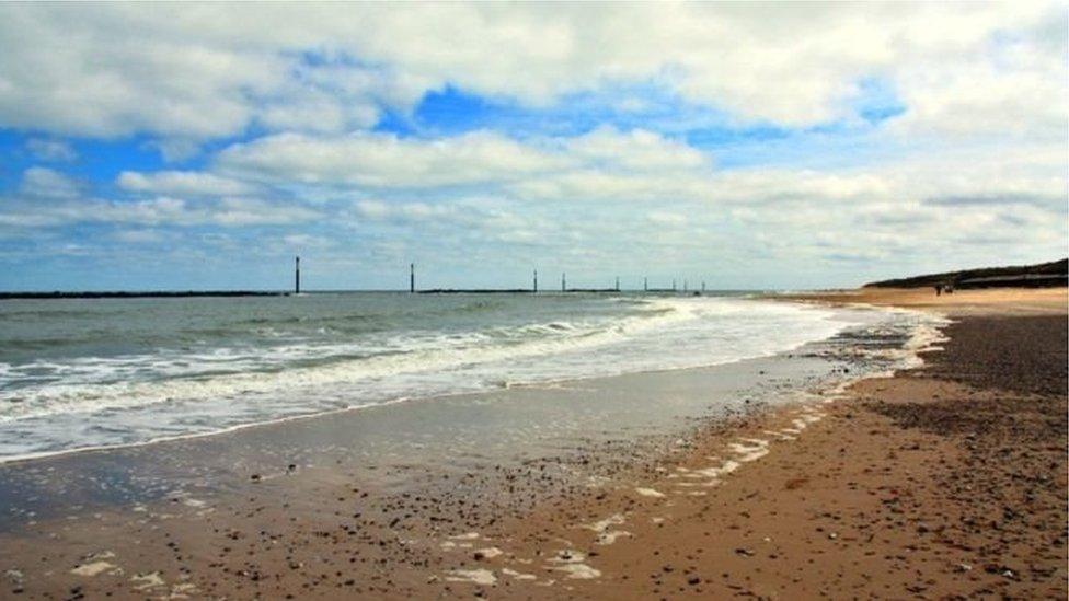 Sea Palling where Leszek Puchala had been swimming before he got caught in a riptide and drowned