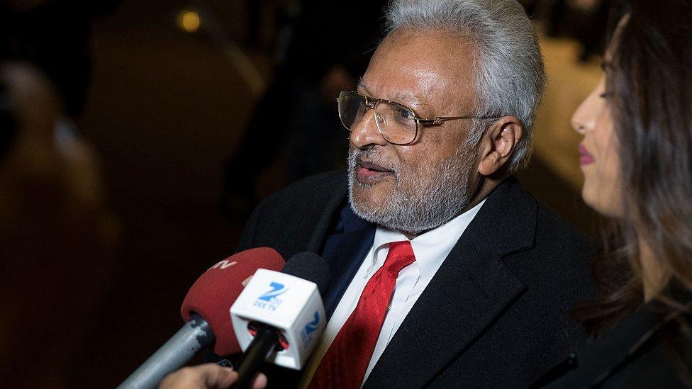 Shalabh Kumar, founder of the Republican Hindu Coalition, speaks to reporters at Trump Tower on December 15, 2016 in New York Cit