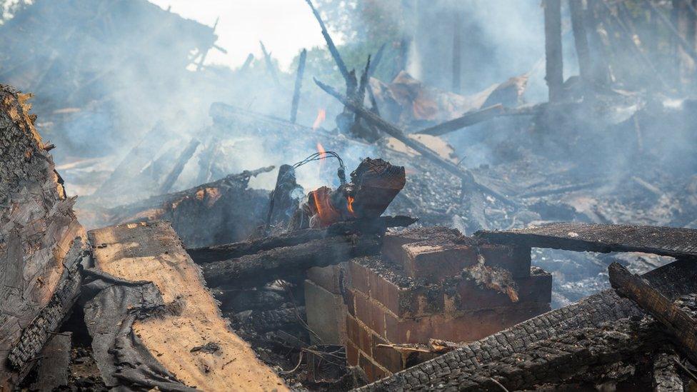 A burnt out home