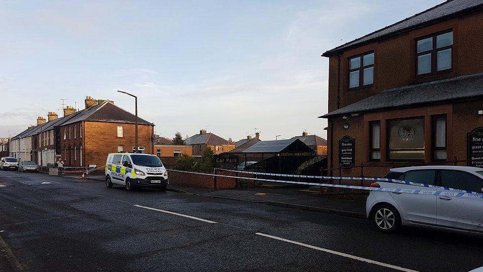 Police tape on Balmoral Road