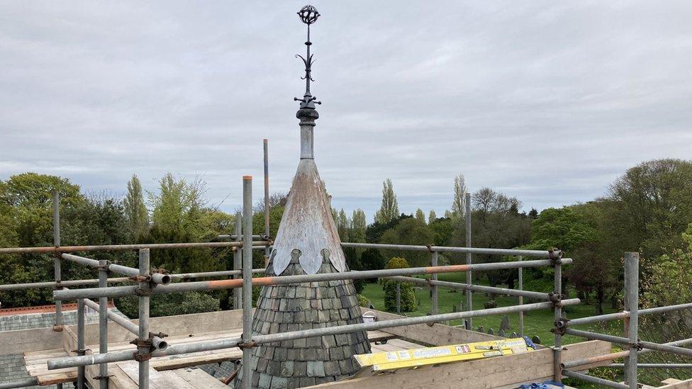 Repair works taking place on a roof