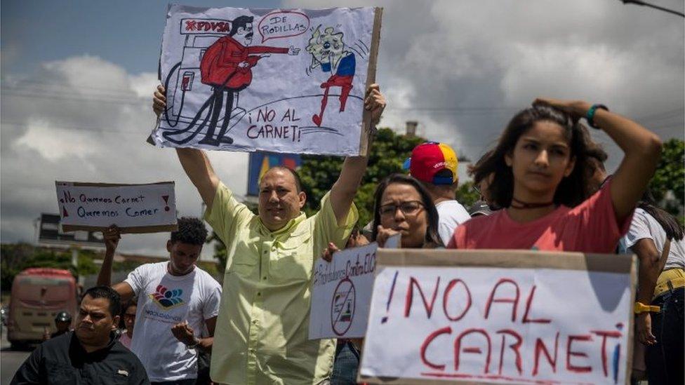 People demonstrate against the policies of President Nicolas Maduro, in Caracas, Venezuela, 03 August 2018.