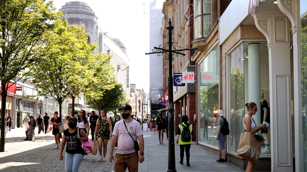 Shoppers in manchester