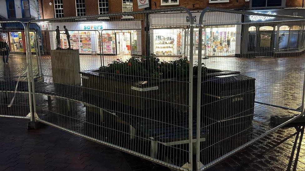 Planters fenced off in Spalding