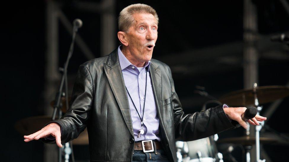 Barry Chuckle performing at Camp Bestival at Lulworth Castle in 2016.