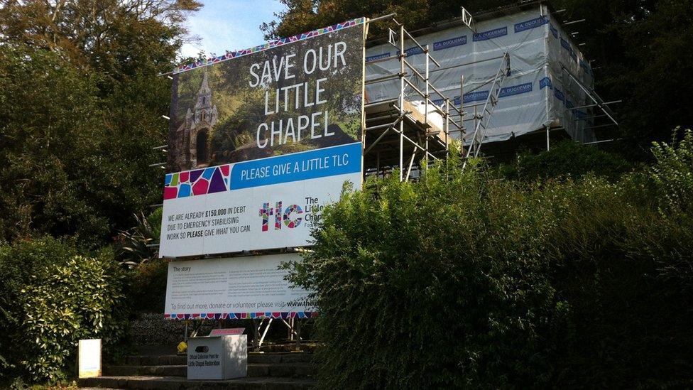 Little Chapel covered in scaffolding