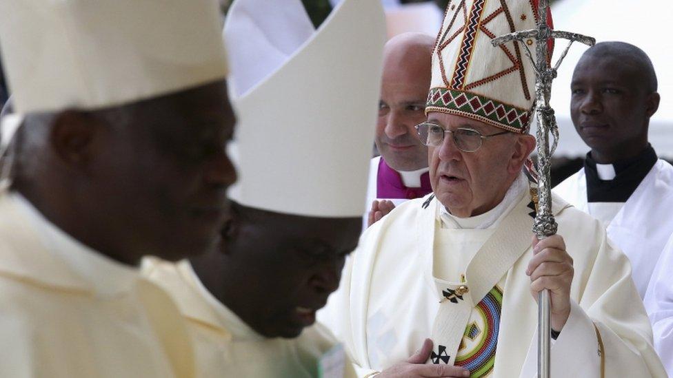 Pope talking to bishops