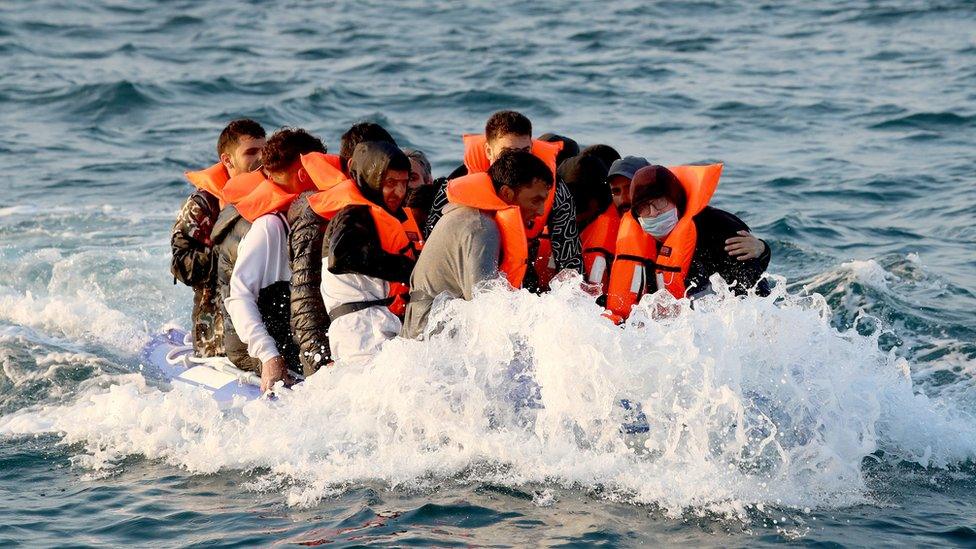 Migrants on a boat