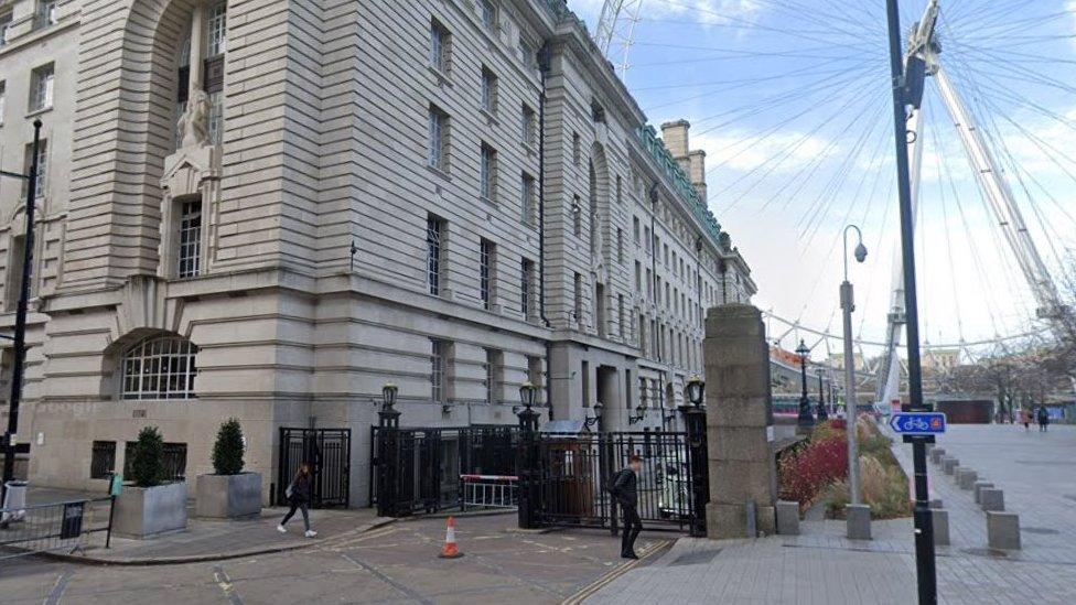 Google StreetView image showing the gates Dr Barham-Brown filmed herself outside.