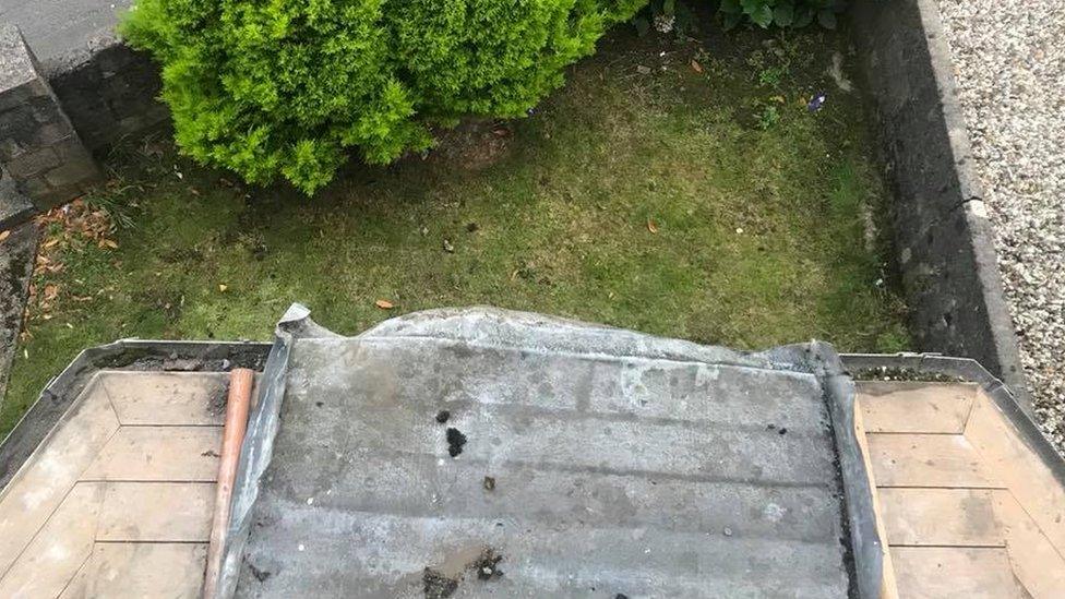 Gemma Hamilton's ledge above her living room after the lead was stolen