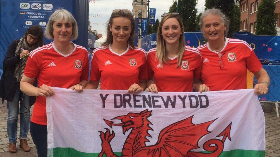 Wales fans outside the fan zone in Lens