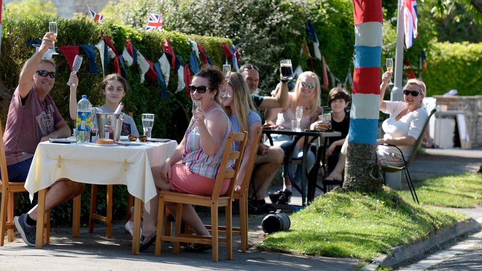 A socially distanced VE DAy street party in Dorchester