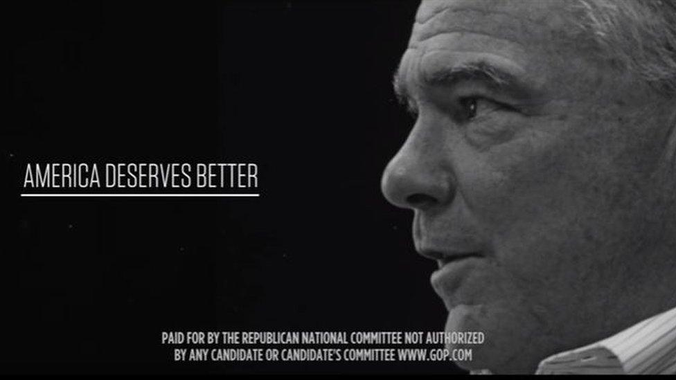 The Republican Party has released a web advert attacking Tim Kaine.