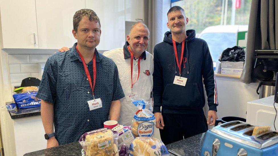 Volunteers providing toast at the centre