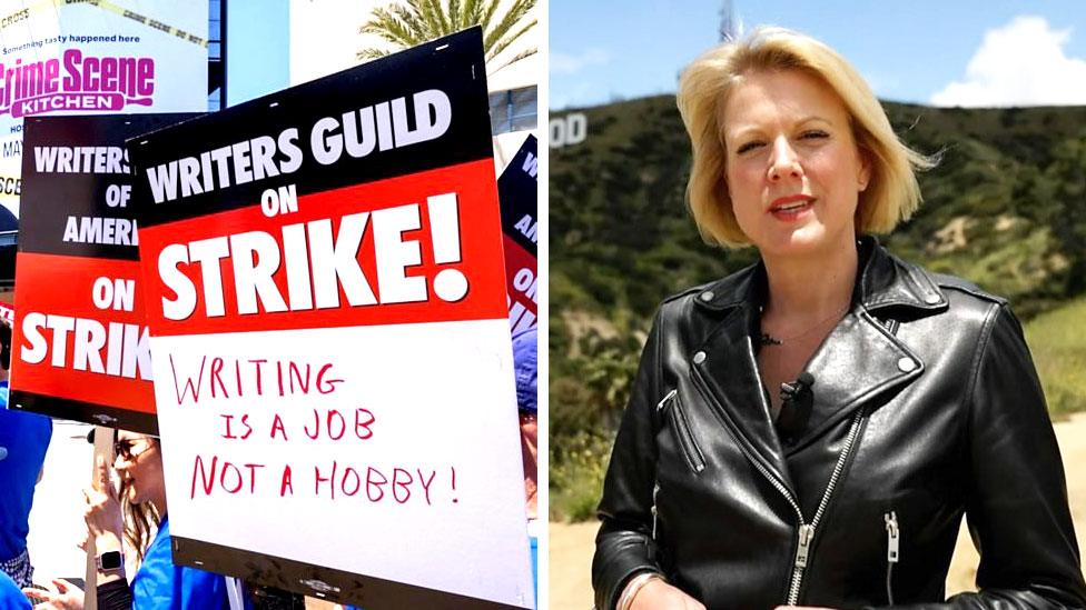 Sophie Long and screenwriters on strike