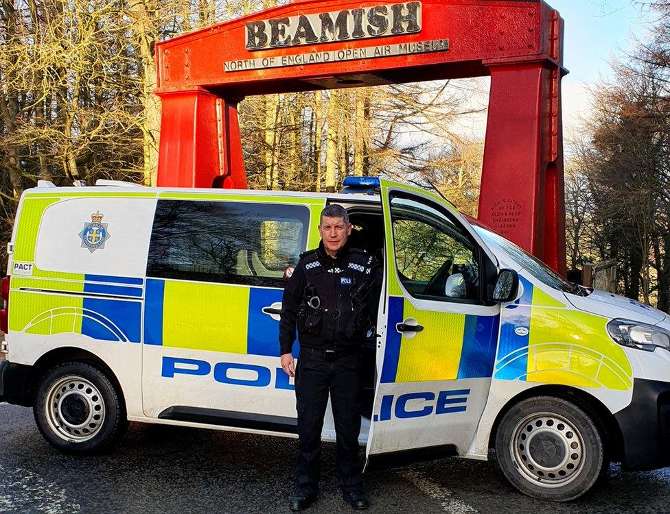 PC Chris Mitford outside Beamish Museum