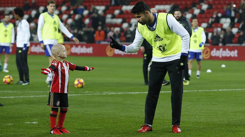 Bradley with Chelsea's Diego Costa