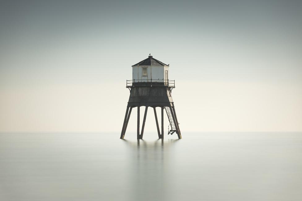 Old Victorian Lighthouse off the coast of Dovercourt, Essex