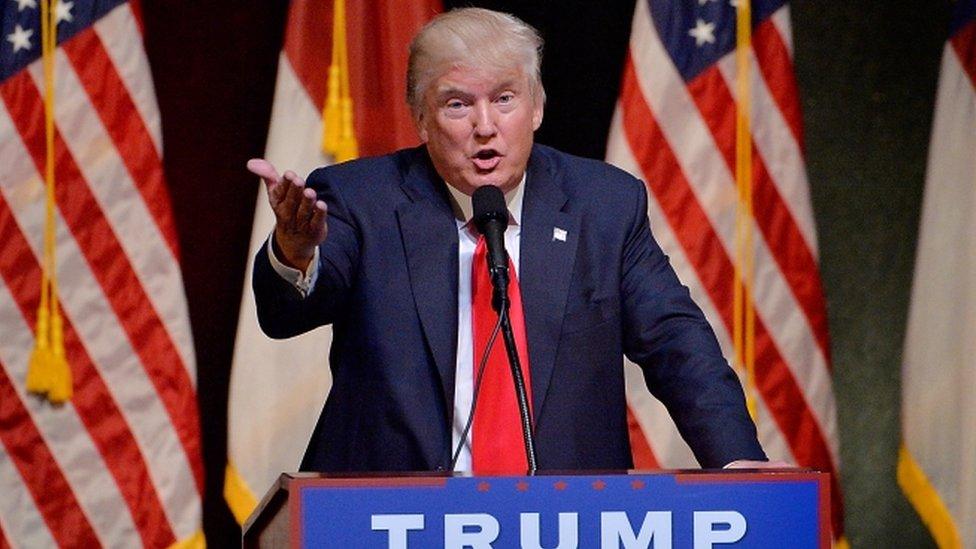 Donald Trump speaks at a rally in North Carolina