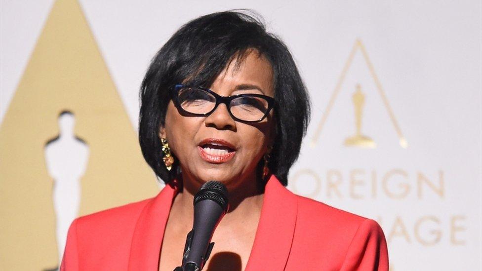 Academy President Cheryl Boone Isaacs speaks at the Oscars Foreign Language Film Award Reception, 20 February 2015