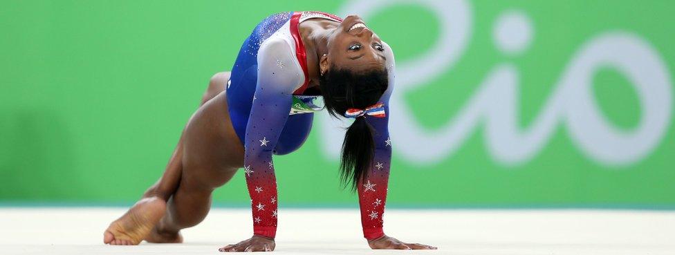 Biles during the women's floor exercise final