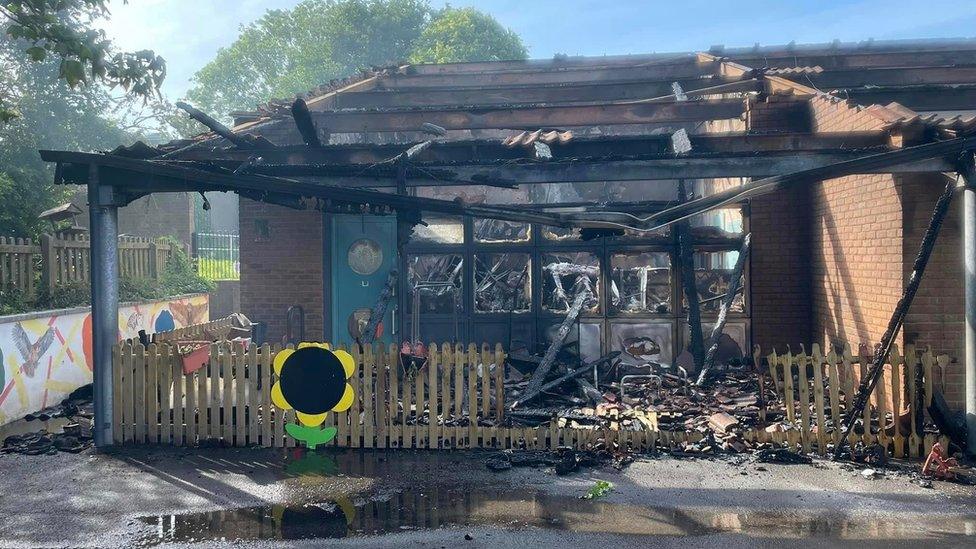 Fire damage at Yatton Infant School