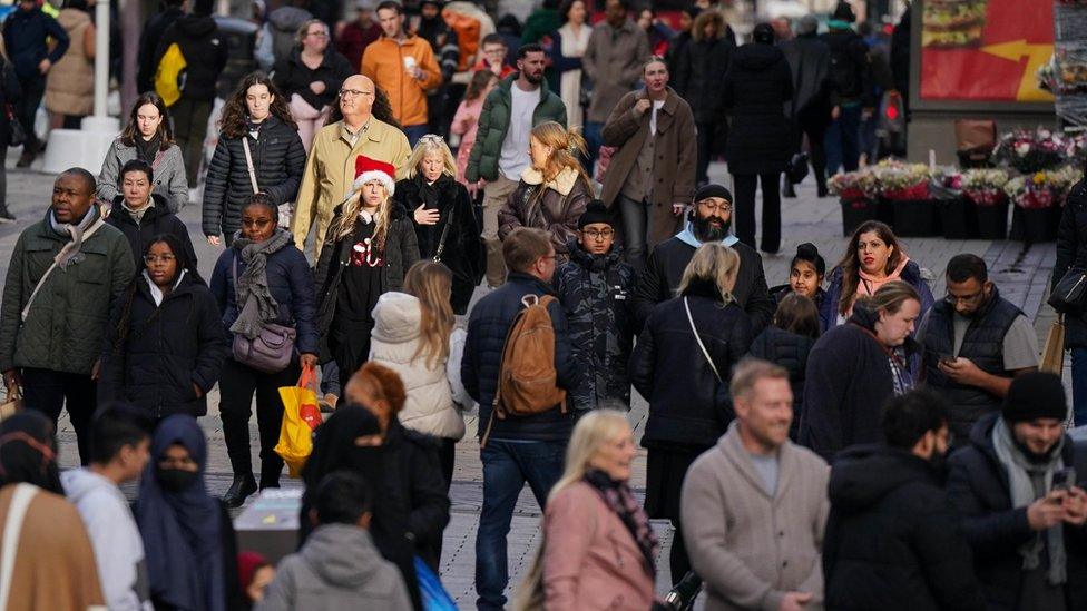 Shoppers near the Bullring in Birmingham