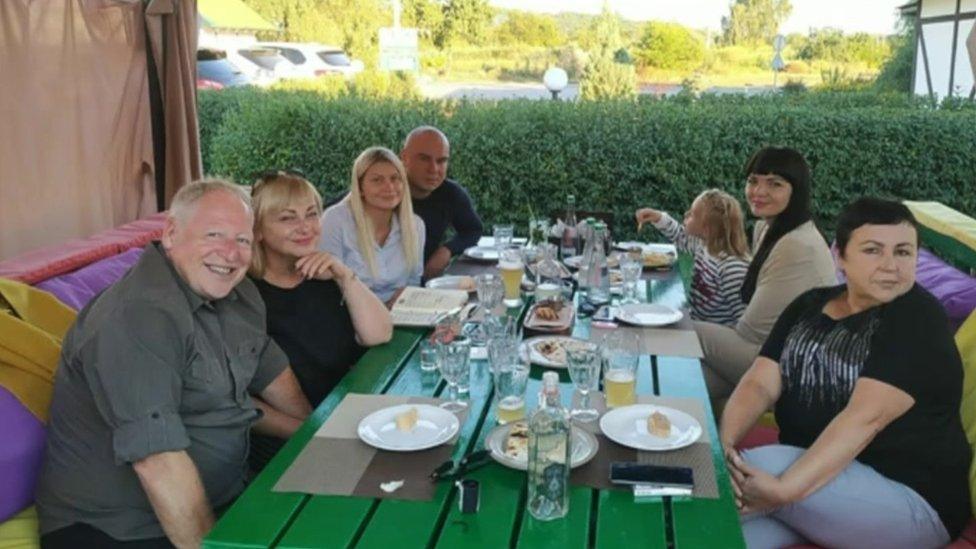 Steve and Lucy with family in Ukraine