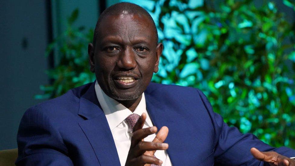 William Ruto, President of Kenya, speaks onstage at The New York Times Climate Forward Summit 2023 at The Times Center on September 21, 2023 in New York City.