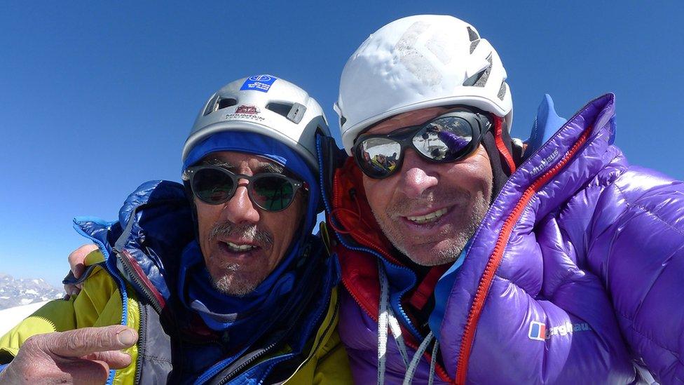 British mountaineer Mick Fowler with Vic Saunders