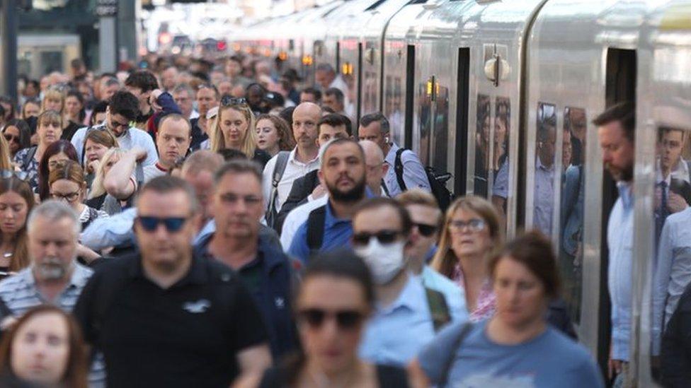 Crowded Tube station