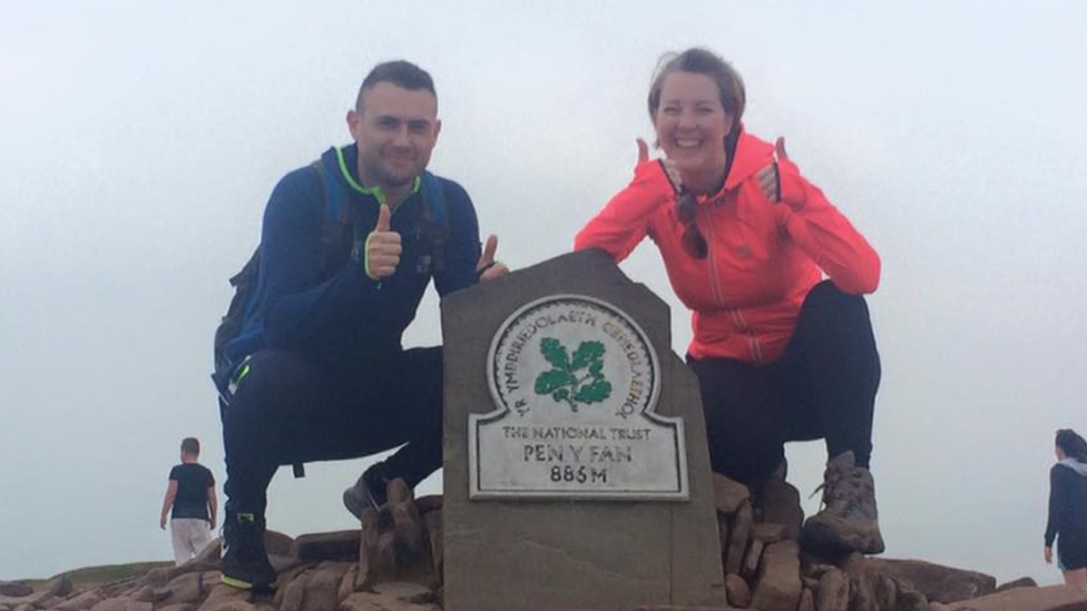 Bethan and her boyfriend up Pen y Fan