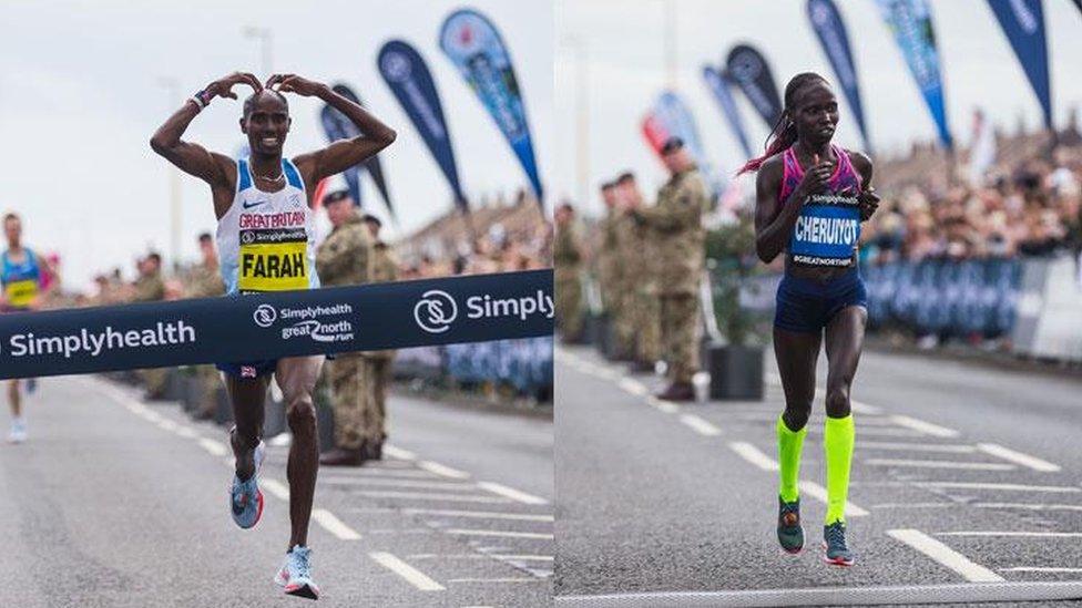 Mo Farah and Vivian Cheruiyot